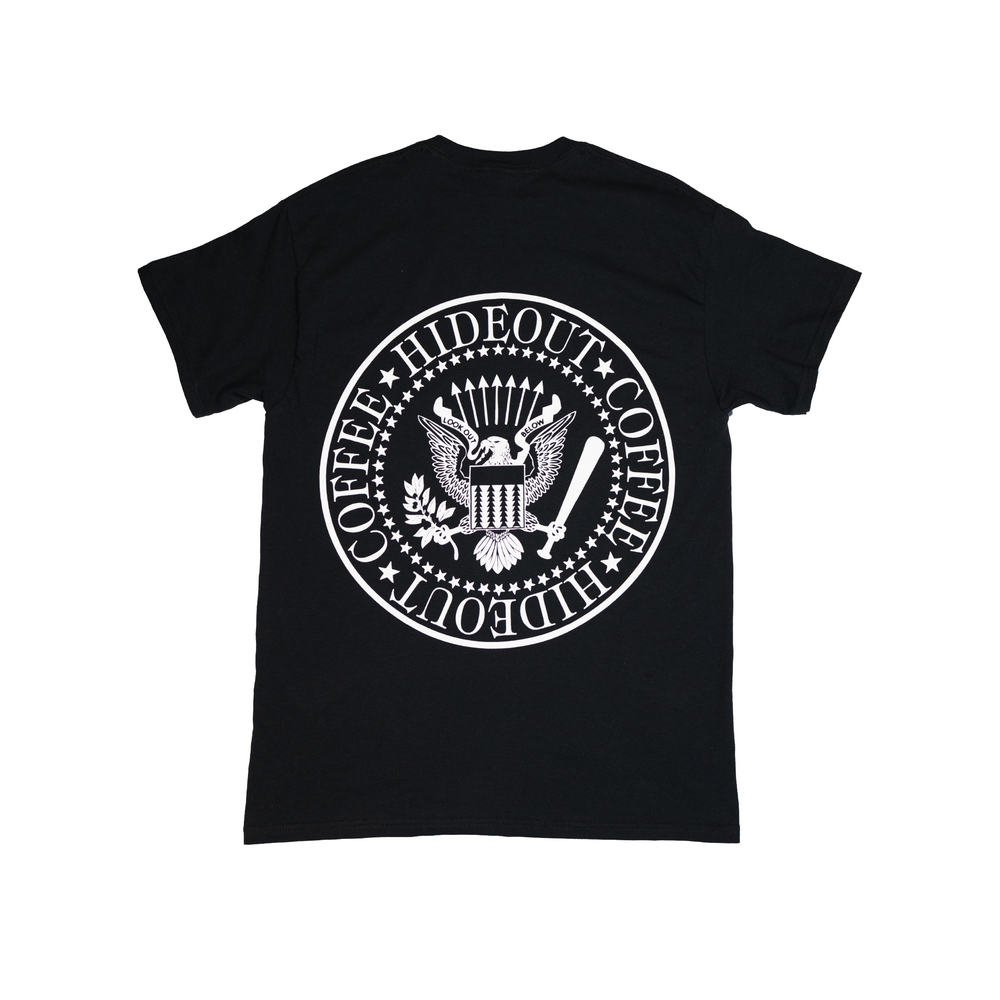 Ramones T Shirt in Black by Hideout Coffee hideoutcoffeeco